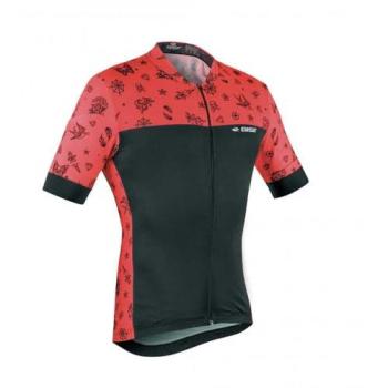 Climber Tattoo Gist Maglia a Maniche Corte in Nero e Rosso