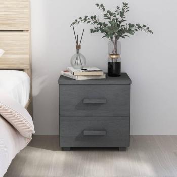 Hamar Compact Nightstand – Dark Grey, 15.7 x 13.8 x 17.5, Pinewood
