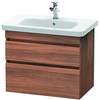 Duravit DuraStyle Wandhängender Waschtischunterbau mit 2 Schubladen, Nussbaum Natur, 73x44,8x61 cm