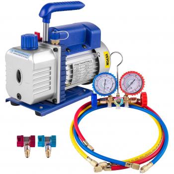 Pompe à vide 1,8CFM VEVOR avec manomètre pour réfrigération et climatisation