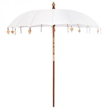 Parasol de Jardin Crème 250 cm en Coton et Bois Massif