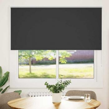Estor Enrollable de Tela Opaca Negra 150x130 cm