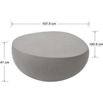 Elementi Ikaria Beton-Couchtisch, kieselförmig, 41 cm hoch