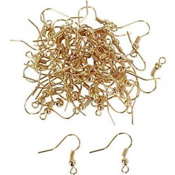 Fils d'oreilles dorés 18 mm, lot de 100