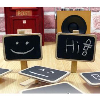 Mini Wooden Kawaii Chalkboard Clip