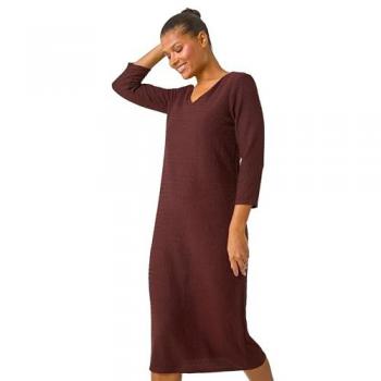 Robe Longue Stretch A-Ligne – 44 – Chocolat