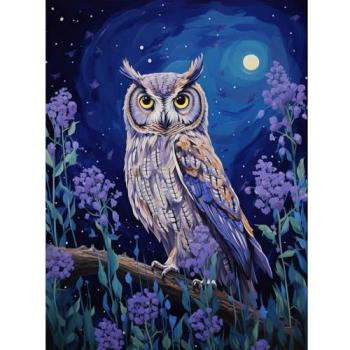 Lavender Meadow Owl