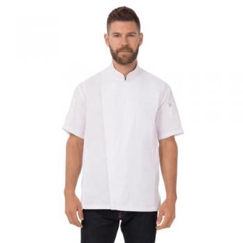 ChefWorks Springfield Zip‑Front Culinary Jacket – White (M)