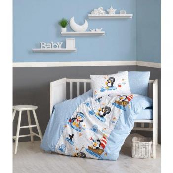 Lightweight Blue Cotton Duvet Cover Set