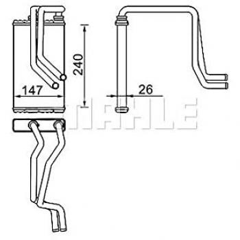 Mitsubishi Mahle Interior Heating Heat Exchanger AH 271 000S