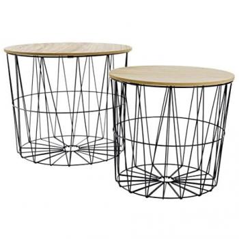 My Flair Beistelltisch, Set, 2 St., schwarz/natur