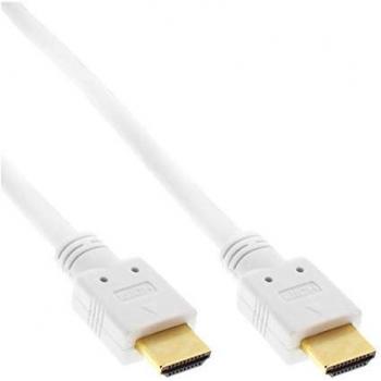 InLineÂ® HDMI Kabel HDMI-High Speed mit Ethernet Premium Stecker / Stecker weiß / gold 5m
