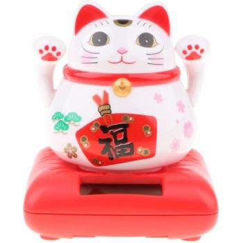 Solar-Powered Beckoning Cat
