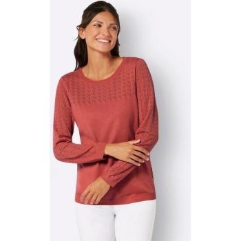 Damenpullover Classic Basics – Ajour‑Design, pink Grapefruit, 100 % Polyacryl
