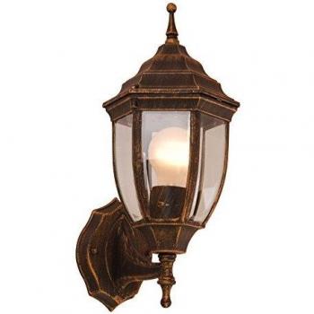 Schwarze Gold-Aluminium-Wandlampe für Garten – E27