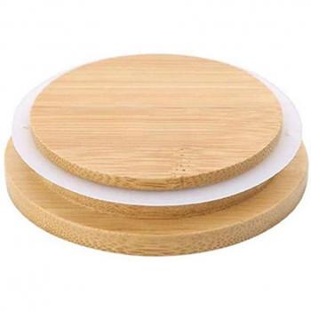 Wooden Mason Jar Lid 70/86 mm – Reusable with Silicone Seal
