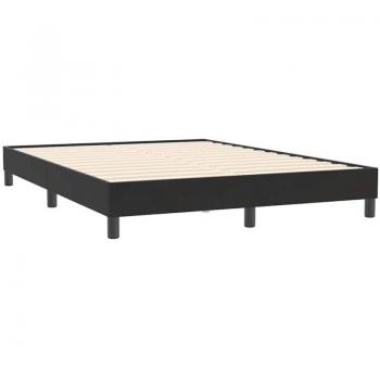 Letto a Molle 140x210 cm in Velluto Nero