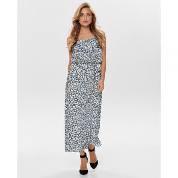 Maillot de soirée sans manches, robe longue à imprimé complet, col en U
