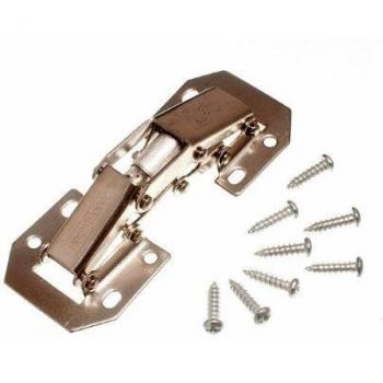 Easy On Spring Loaded Cabinet Hinge BZP Zinc Plated Steel with Screws