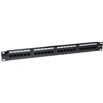 Techly Pro Pannello Patch UTP Cat.6 con 24 Porte RJ45 Nero