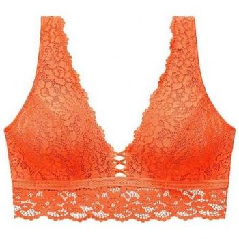 Vivance Damen-Bralette, tangerine, ohne Bügel, Spitze