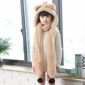 Ensemble de bonnets et gants pour enfants, 3 pièces, écharpe cerf de Noël