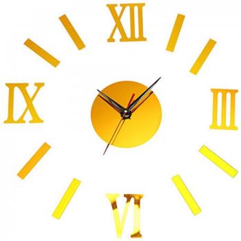 4  1× DIY-Wanduhr mit 3D-Acryl Spiegel, Zauberstab‑Aufkleber – Wohnzimmer Dekor