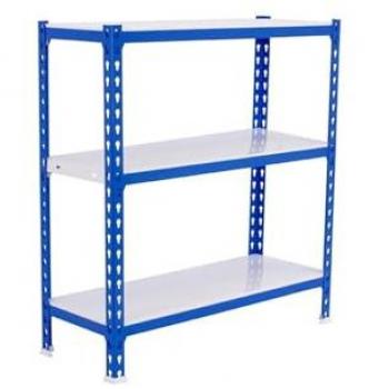 Estantería Metálica SIMONCLICK 3 Baldas Azul/Blanco 1000x900x300 mm
