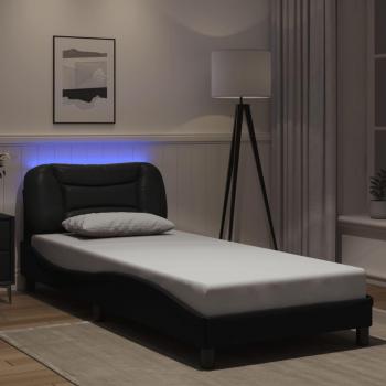 Vidaxl Cadre De Lit Avec Lumières Led Noir 90x200 Cm Similicuir