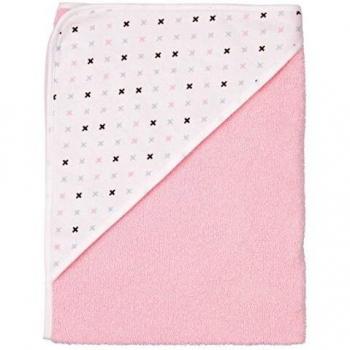 Luma Capuche für Babys 85 cm x 75 cm – Weiß/Pink