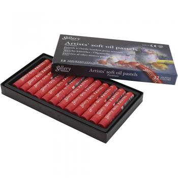 Gallery Oliepastels, Scarlet, 12 Stuks, 7 cm