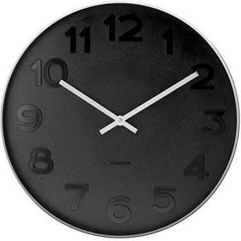 Karlsson Wanduhr MR. Black, Schwarz, Metall, One Size