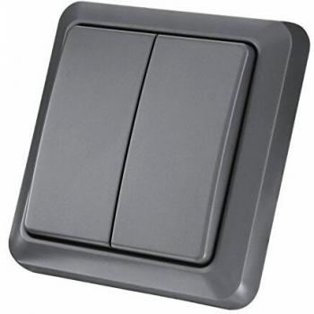 Interruptor de Pared Doble Inalámbrico para Exteriores 3V Negro
