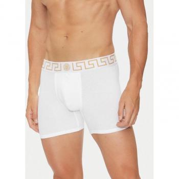 Slip long Versace blanc motif clé grecque
