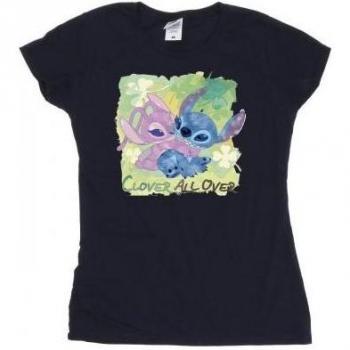 Disney Ladies Lilo And Stitch Clover Cotton T-Shirt St. Patrick's Day