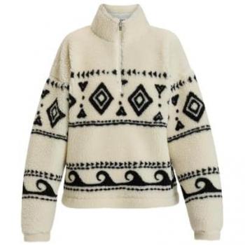 Forro Polar Roxy Treasure Soul Half Zip Mujer M en Blanco y Negro