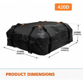 Bolsa de carga para SUV, portaequipajes de techo, 120x90x44cm, color negro