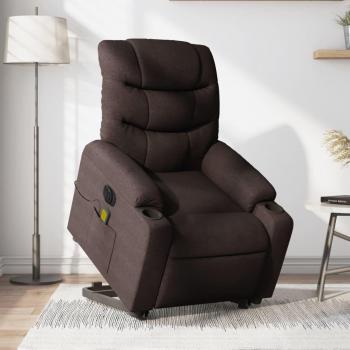 Fauteuil de massage électrique avec tissu marron foncé