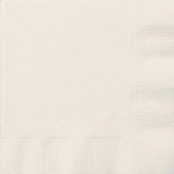 Solid Color Table Napkins, Unique Party Block Design, Pack of 12, Ivory, One Size