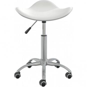 Adjustable Height White Faux Leather Office Chair