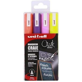 Uni‑Ball PWE5M/4 ASSF16 Chalk Markers – 4‑Stück Set