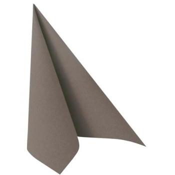 Serviettes en papier Papstar Royal Collection, 5 x 50 stuks, pliage 1/4, aspect textile, 400 x 400 mm, gris