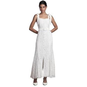Coast Lace Bow Maxi Wedding Dress in Ivory, Women’s Size 12