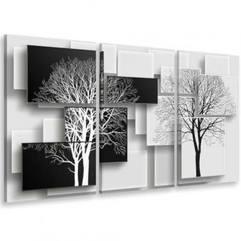Décoration Murale Arbres Triptyque Négro-Éclairé