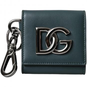 Dolce & Gabbana Unisex Green Calfskin Leather Coin Purse Wallet