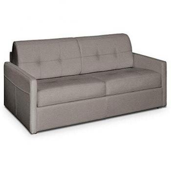 Canapé-lit CUBE 140cm Convertible Taupe Clair Matelas 16cm