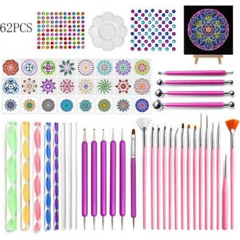 Herramientas de Mandala 62 unids con pegatinas