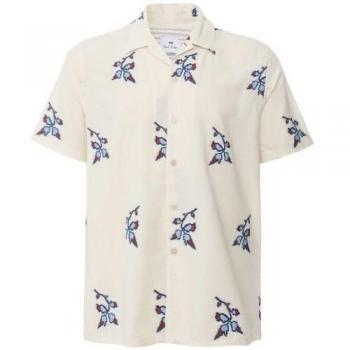Paul Smith PS Mens Short Sleeve Printed Shirt – White, XL