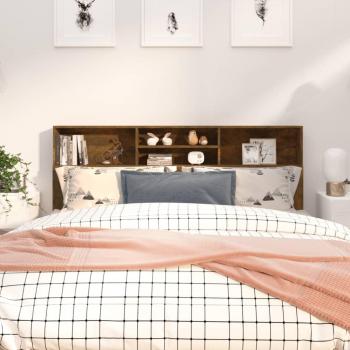 Smoked Oak Headboard Cabinet 180x19x103.5 cm vidaXL