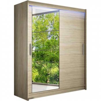 Armadio Closico 112 Sonoma – Quercia con LED, dimensioni 200x150x58 cm
